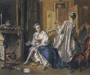 Francois Boucher Lady Fastening her Garter oil painting artist